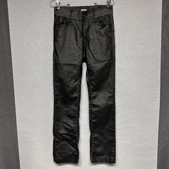 BEVY FLOG Pants - Bevy Flog Pants Womens 24 (28" Waist) Skinny Black Faux Leather Pants Vegan